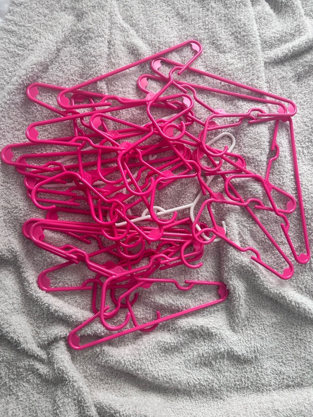 22 Pink & white Plastic Toddler Multi-Purpose Hangers - Lot